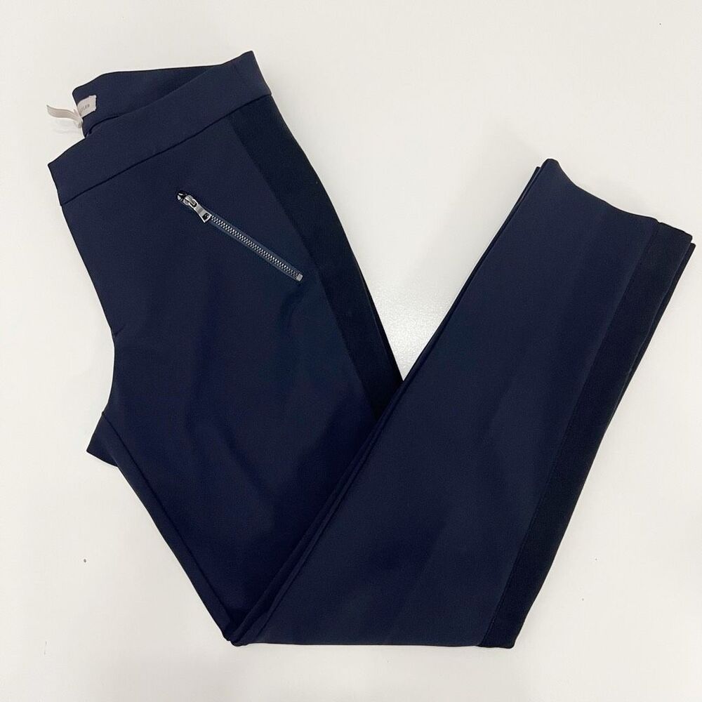 Rebecca Taylor Womens Blue Black Flat Front Polyamide Ava Techy Pants Size 2